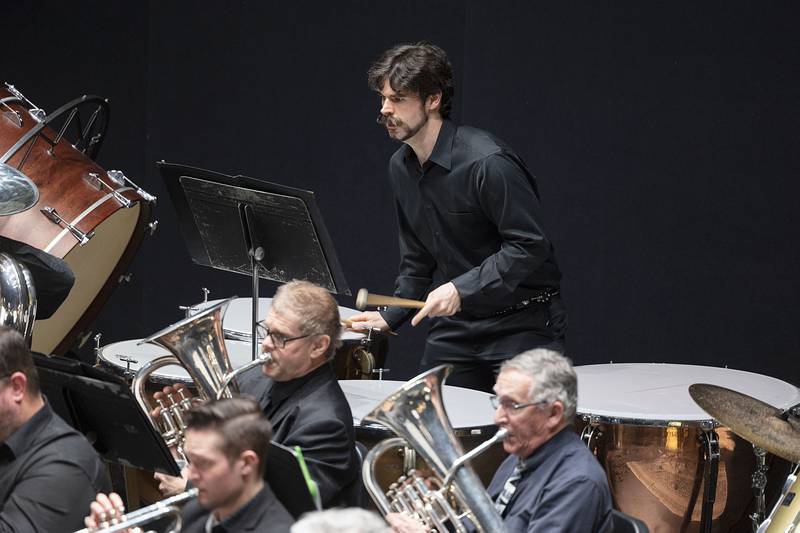The Dixon Municipal band played a number of selections before introducing special guest, trombonist Harry Watters.