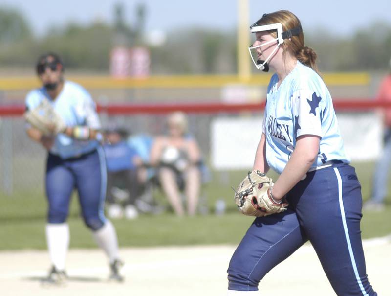 Bureau Valley pitcher Mallery Maubach delivers a pitch. The Bureau Valley Storm traveled to Morrison for a game against the Fillies on Friday, May 9th, 2025.
