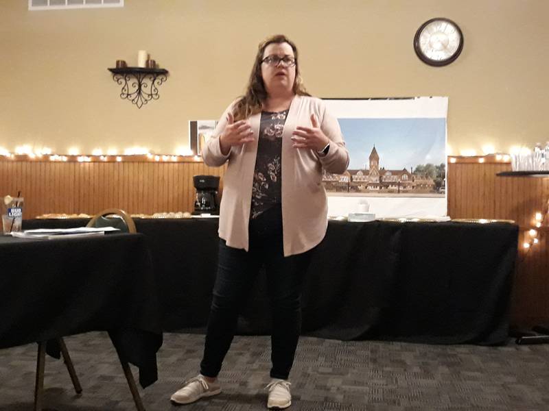Michelle Wade, who leads the leads the Mendota Union Depot mural project, spoke Tuesday, Feb. 8, 2022, about the impact it can make for the city's downtown.