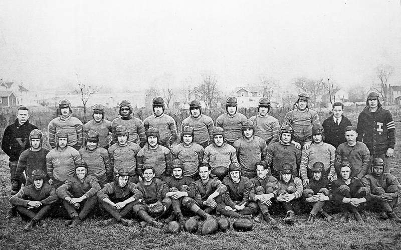 Ronald and Neil Reagan appear together in this 1926 yearbook photo of the Dixon High School football team. Ronald is in the front row, fourth from left. Neil is in the back row, third from right. The site is the same location as today’s DHS football field.