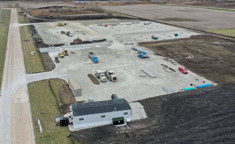 Crews are making progress on the Amazon last-mile delivery facility on Monday, Dec. 9, 2024 at the Ottawa Industrial Park in Ottawa. The 50,800-square-foot warehouse will be an addition to Amazon's regional logistics network, helping streamline package delivery to residents and businesses across the region. The facility will create about 100 jobs. The warehouse will sort large volumes of parcels and be dispatched into separate delivery trucks, allowing for efficient and timely delivery to nearby areas.