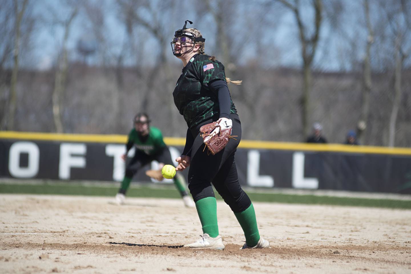 Rock Falls' Abbigail Whiles fires a pitch to Ottawa Saturday, April 9, 2022.