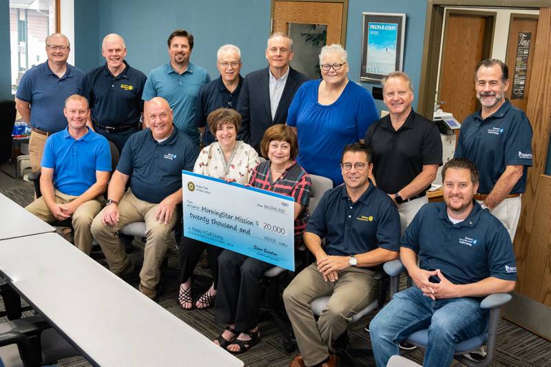Rotary Club of New Lenox recently donated $20,000 to MorningStar Mission in Joliet. The club had raised the money at its fourth annual Rotary 4 Golf Outing, which was held on June 16 at The Sanctuary in New Lenox.
