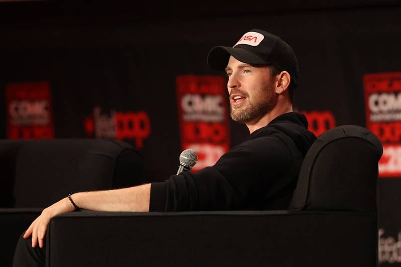 Actor Chris Evans, best known for his role as Captain America, sits down for a Q&A at C2E2 Chicago Comic & Entertainment Expo on Sunday, April 2, 2023 at McCormick Place in Chicago.