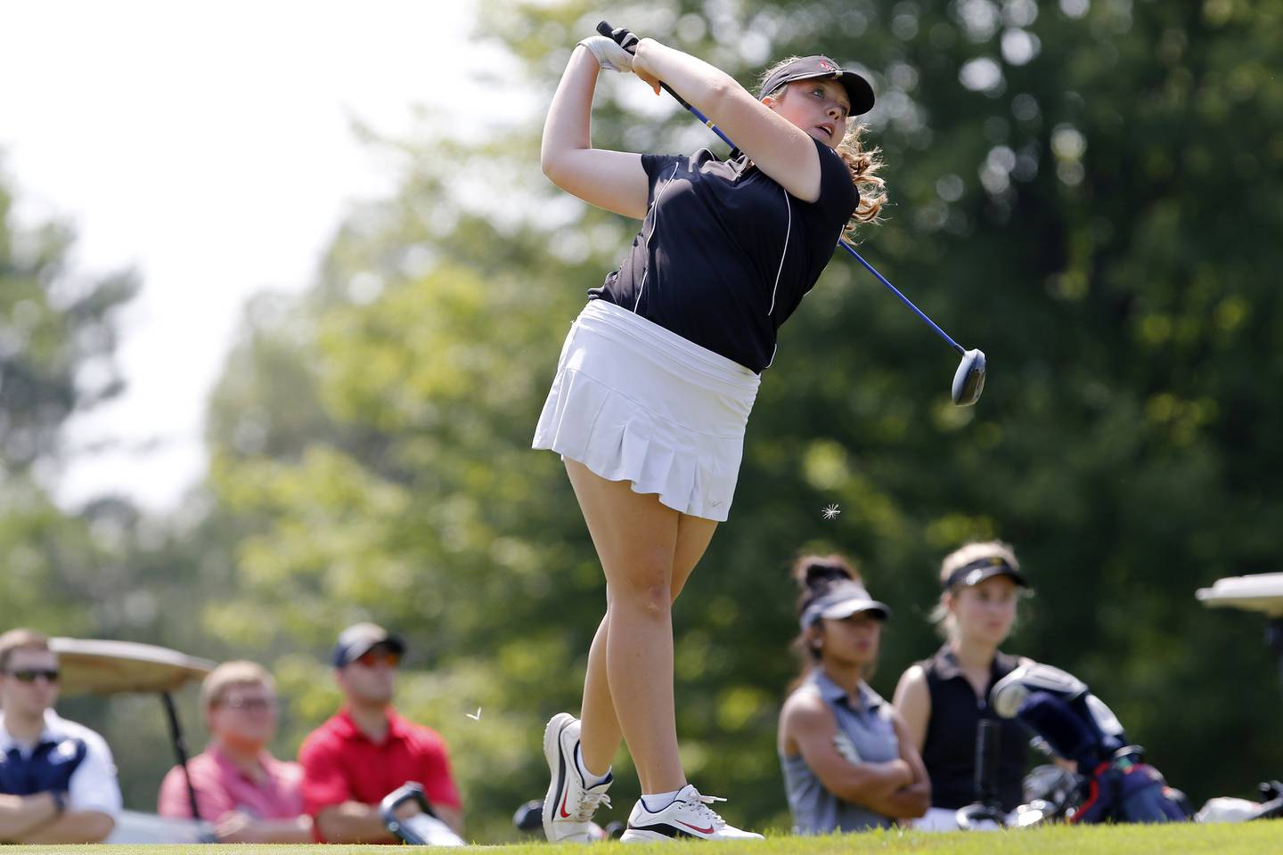 Cary-Grove's Delaney Medlyn tees off on the first hole during the McHenry County Junior Golf Association's Tournament of Champions on Thursday, Aug. 5, 2021 at Woodstock Country Club in Bull Valley.