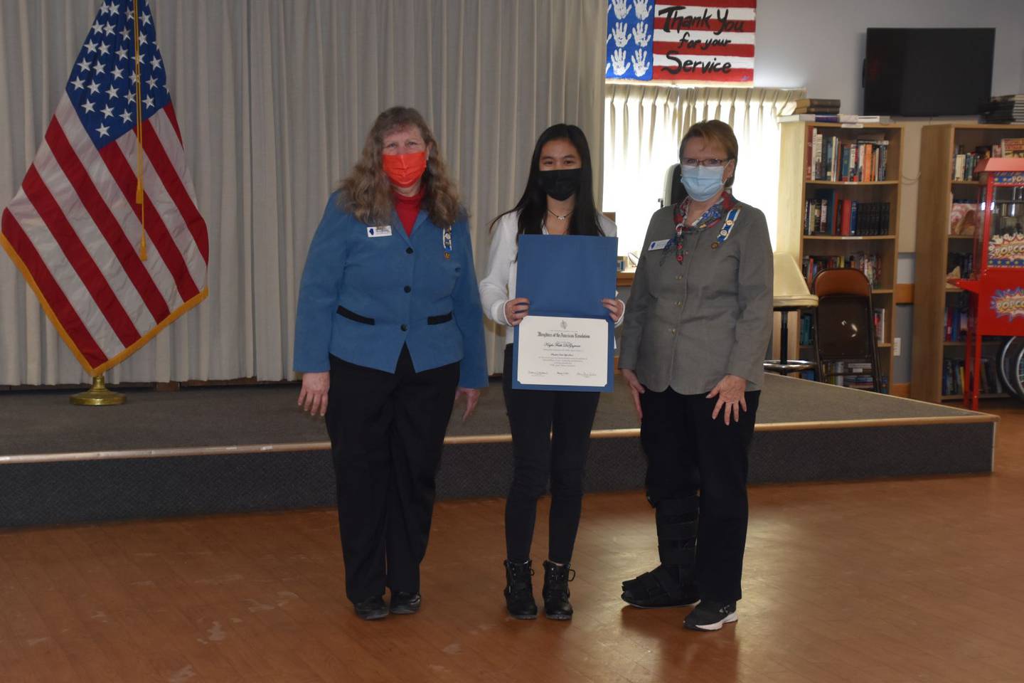 On Saturday, Feb. 5, 2022, the Louis Joliet Chapter NSDAR held a recognition program for the six students named the Louis Joliet Chapter DAR Good Citizen for 2021-2022, according to a news release from chapter. Kayla DeGuzman from Plainfield North (center) was one of the students recognized. Also pictured are are Chair Mary Erhardt (left) and Regent Marie Lozano (right).