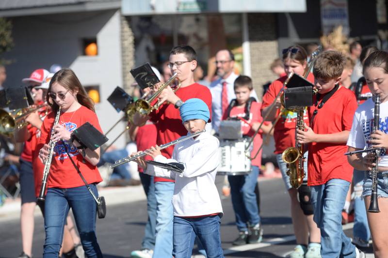 Members of the Oregon Sixth grade band perform at Autumn on Parade on Sunday, Oct. 6, 2024 in Oregon.