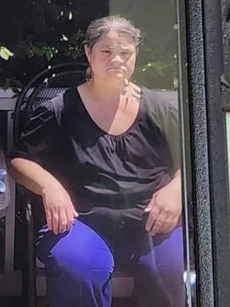 Authorities are searching for a 45-year-old woman reported missing in Mazon. Barbara Neill was last seen wearing her hair in a bun with a purple scrunchee, a black shirt and jeans.