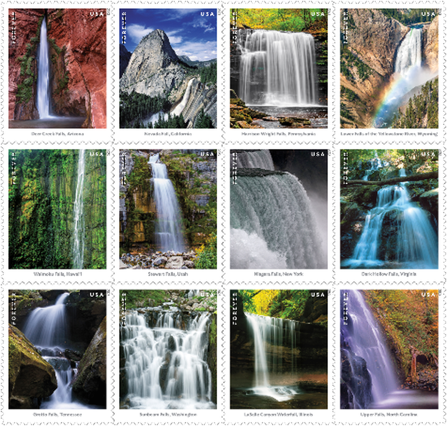 Starved Rock State Park's La Salle Canyon is one of 12 waterfalls in the United States Postal Service's stamp collection.