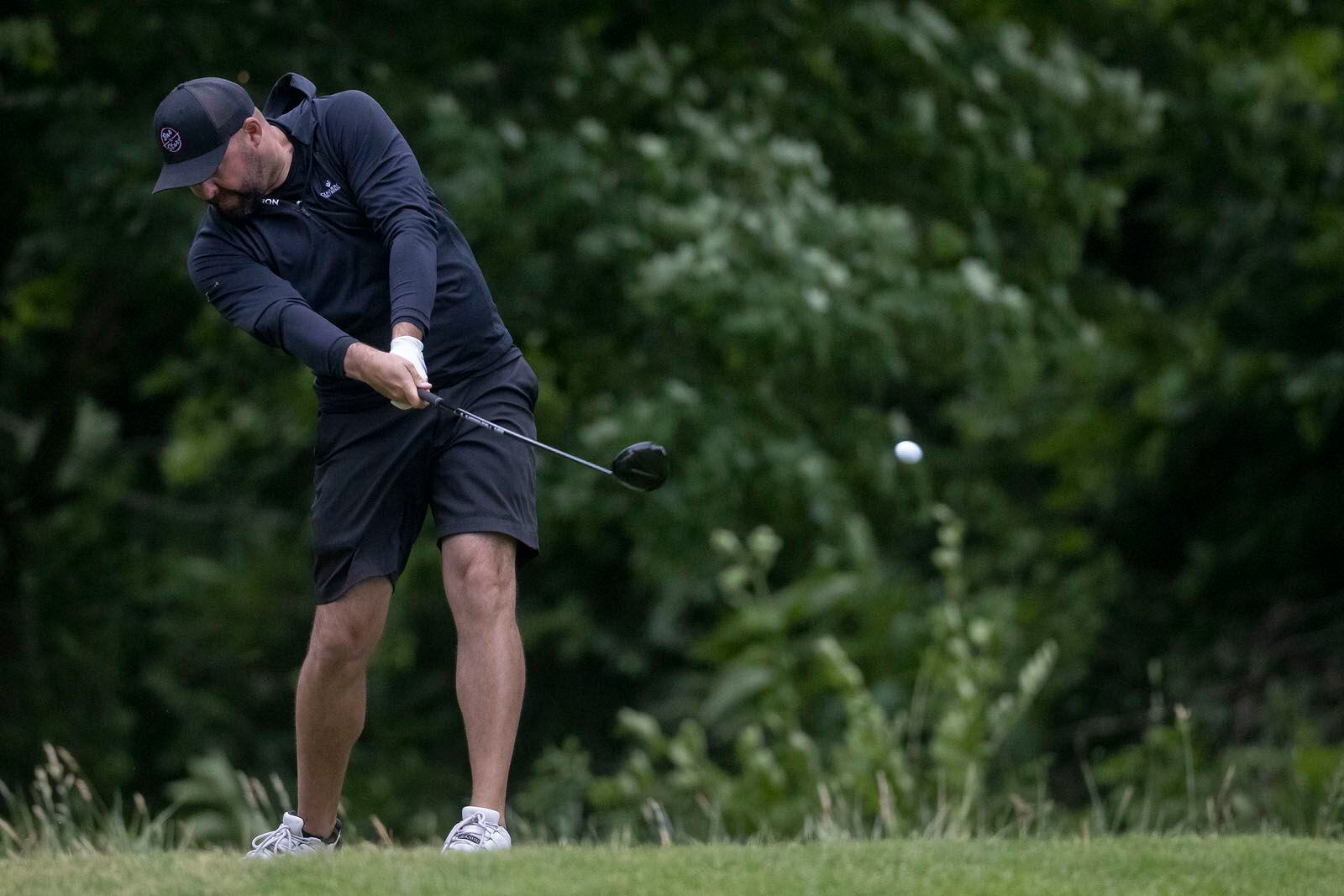 Runner-up Jesse Cavanaugh drives off the second tee during the 75th annual Pine Hills Invitational golf tournament on Sunday, June 11. 2023 in Ottawa.