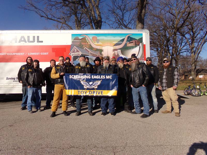 The Screaming Eagles Motorcycle Club in Streator conducted its annual toy drive Saturday, Nov. 25, 2023, at the southwest corner of City Park.