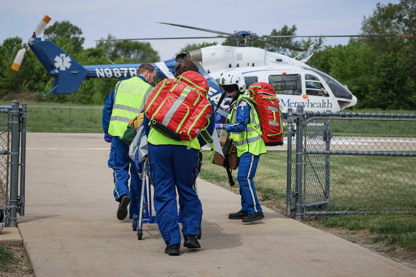 A man was airlifted after falling approximately 40 feet in Bull Valley, Thursday, May 21, 2026.