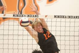 Jack Hopman helps Minooka boys volleyball get the jump on Joliet Central in Southwest Prairie Conference sweep