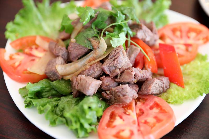 Com Bo Luc Lac at Pho Ly Vietnamese Cuisine, located at 305 W. Main Street in St. Charles.