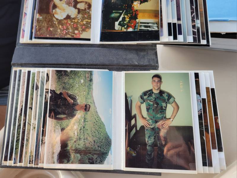 A photo album kept by Shannon Anderson  shows him serving in the U.S. Marine Corps in 1991.