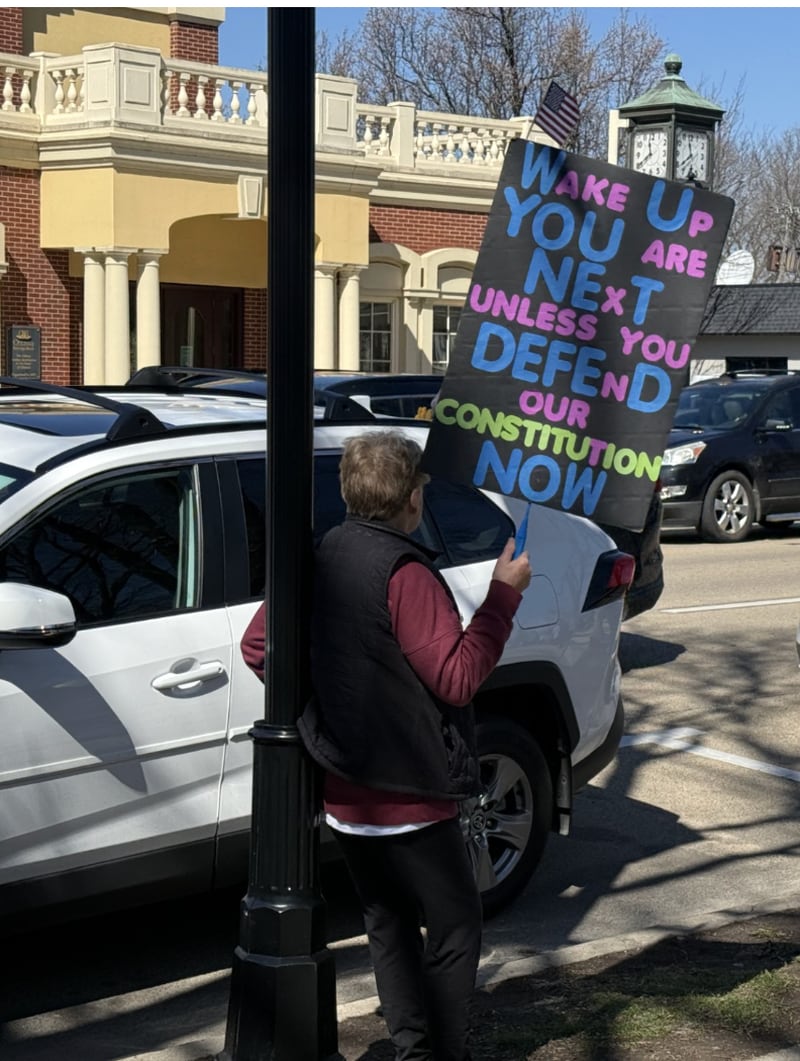 Citizens gather for the "No Kings Rally" on Saturday, March 28 in Ottawa.
