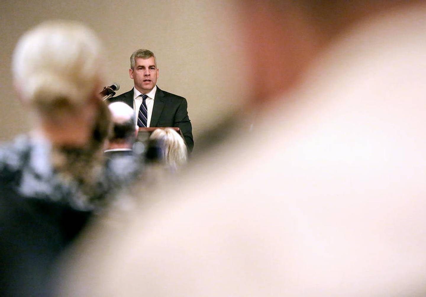 Mayor Bob O'Dekirk delivers the State of the City address Monday at Harrah's Casino in downtown Joliet.