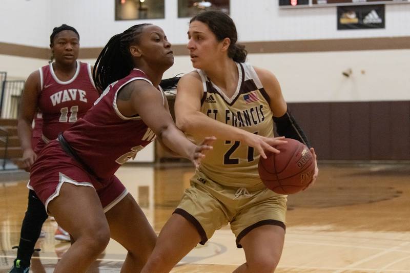 Joliet Catholic Academy and University of St. Francis graduate Andriana Acosta (right) will continue her career in the fall with the Limerick Celtics in Ireland.
