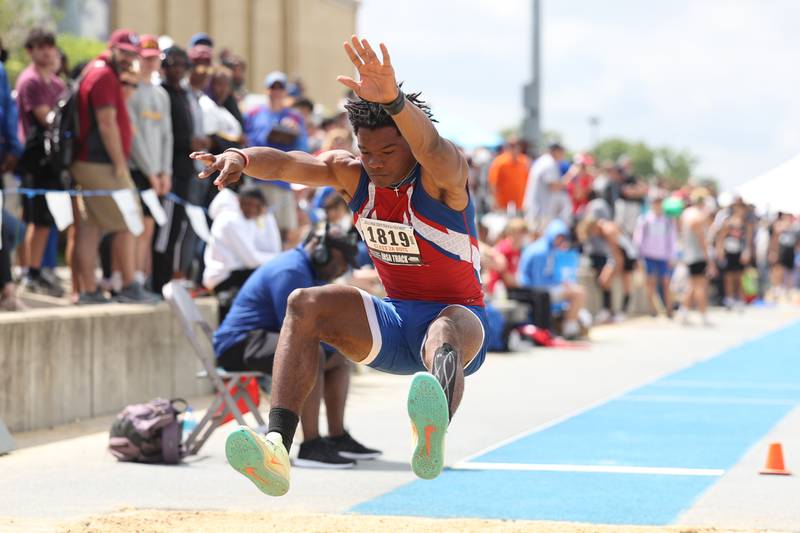 Glenbad South’s Cameron Williams competes in the Class 2A Long Jump State Finals. Saturday, May 28, 2022, in Charleston.