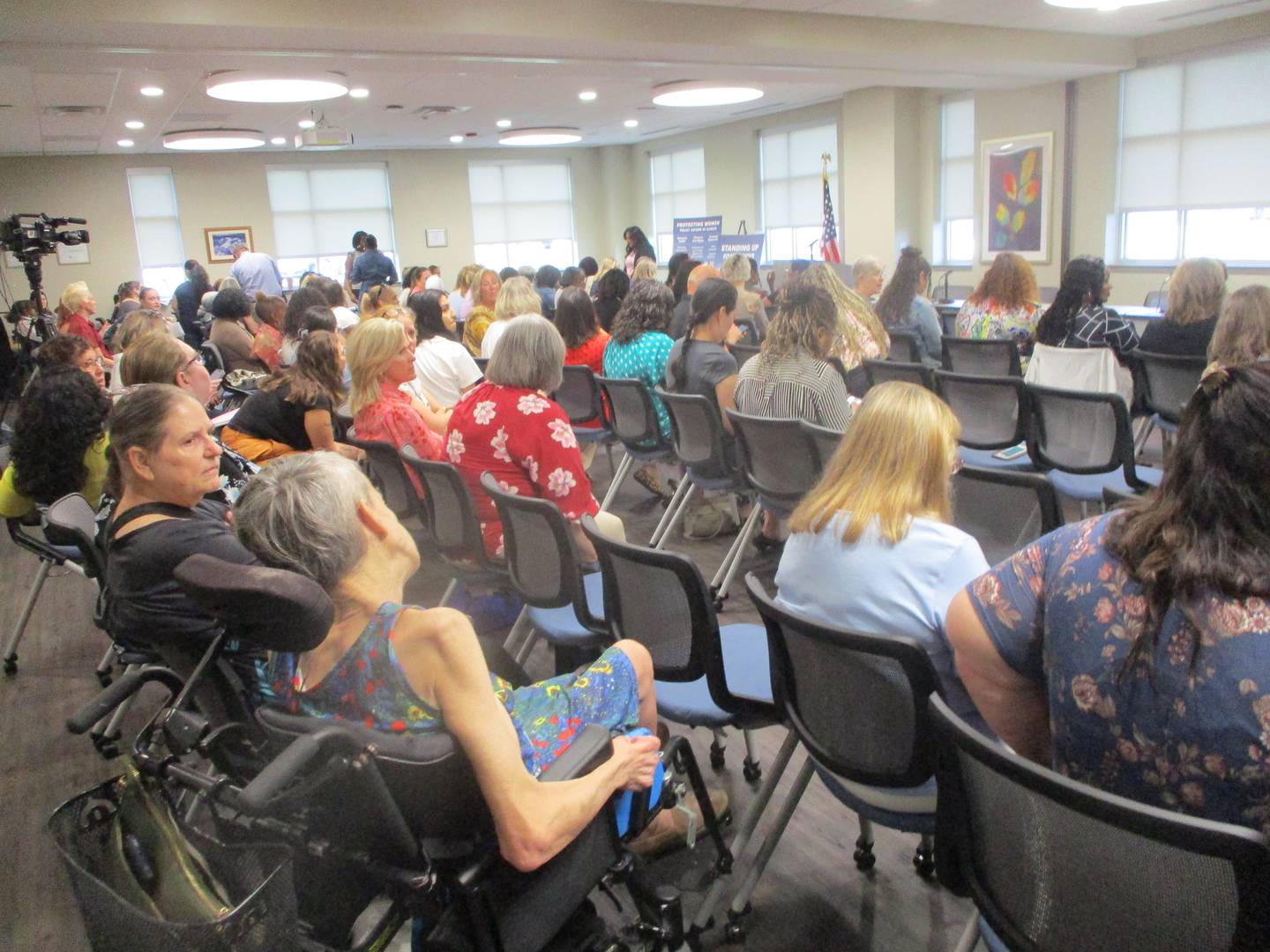 Attendees filled a conference room at the Will County Health Department building in Joliet on Friday for a panel discussion on the impact of Trump administration policies on women's health. Aug. 15, 2025