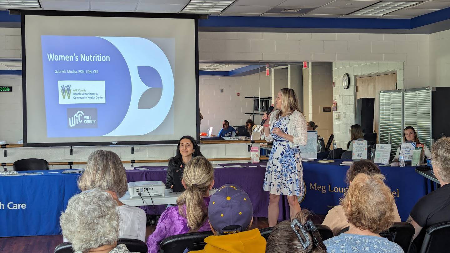 Gabriela Mucha, manager for the Women, Infants, and Children (WIC) program at the Will County Health Department, reminded women of the basics of good nutrition and proper exercise at State Sen. Meg Loughran Cappel’s Women’s Health Care Expo on Saturday, March 21, 2026, at the C.W. Avery Family YMCA in Plainfield.