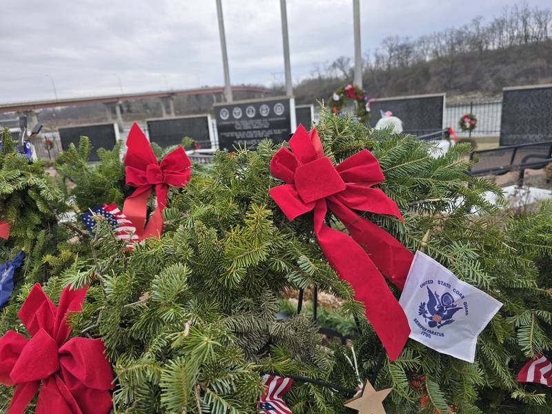 Wreaths were placed at the Middle East Conflict Wall on Saturday, Dec. 14, 2024, for the Wreaths Across America ceremony.
