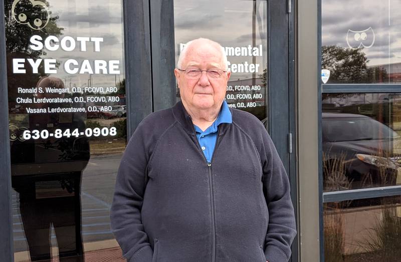 Veteran and Optometrist Ronald Weingart, who co-owns Scott Eye Care in Oswego has provided free eye care to those who need it.