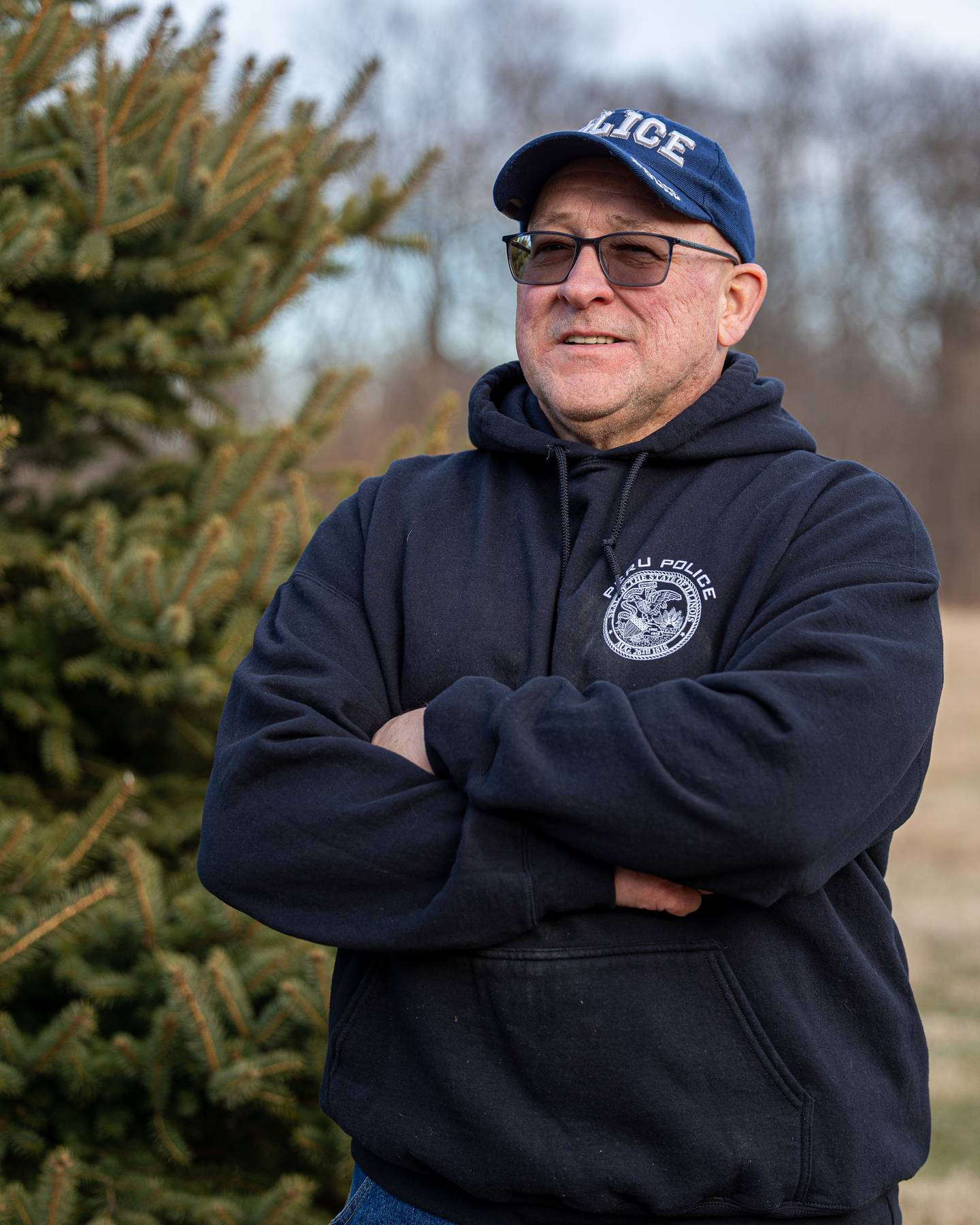 Retired Peru Police Sergeant Ed DeGroot poses for portrait on Monday, January 12, 2026. Sergeant DeGroot retired from the Peru police department after 30 years of service on January 2nd.