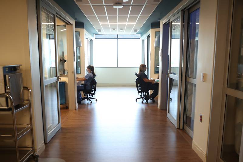 Staff monitors baby vitals at the new NICU at Silver Cross Hospital in New Lenox. Tuesday, July 26, 2022 in New Lenox.