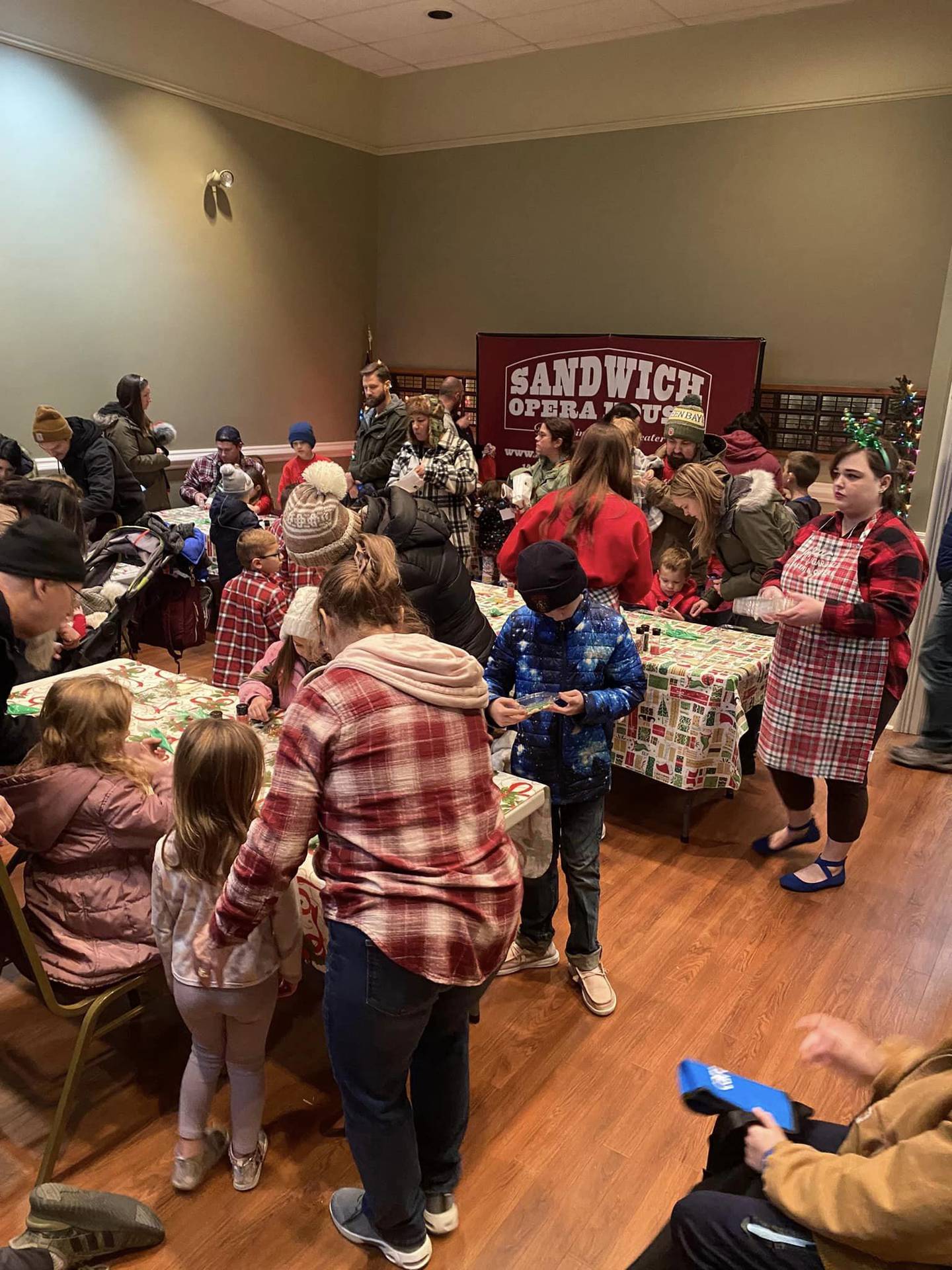 Angie’s Sugar Buzz Bakery in Sandwich oversaw cookie decorating in the community room at the Sandwich Opera House as part of Merry Little Sandwich Christmas on Dec. 2.