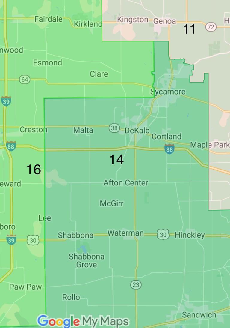 DeKalb County includes parts of three congressional districts, including the 11th, 14th and 16th.