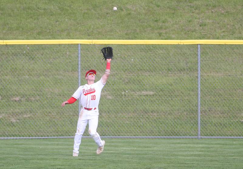 Ottawa's Jace Vieth makes a catch in the outfield on Friday, May 2, 2025 at Ottawa High School.