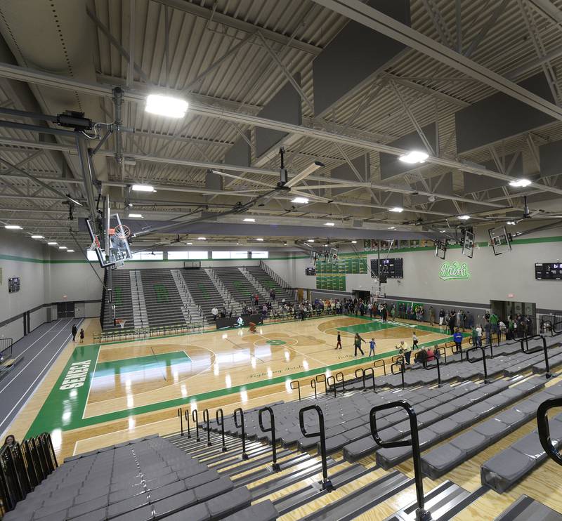The new Seneca gym was unveiled Wednesday evening. It was announced there will be no admission fee for school events and games.