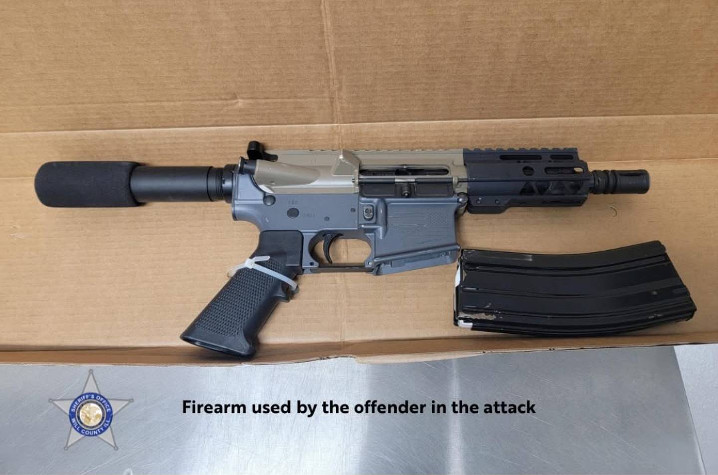 The firearm recovered in the Will County Sheriff's Office investigation of Tyshawn Harris, 20, on Oct. 29, 2025.