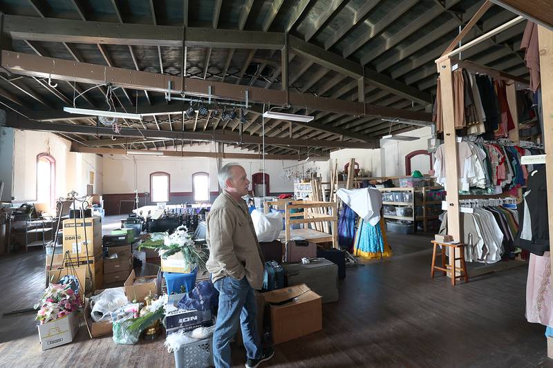 Scott Fatizzi, executive director of Dixon Stage Left, tours the prop area Wednesday, October 9, 2024, of the new facility.