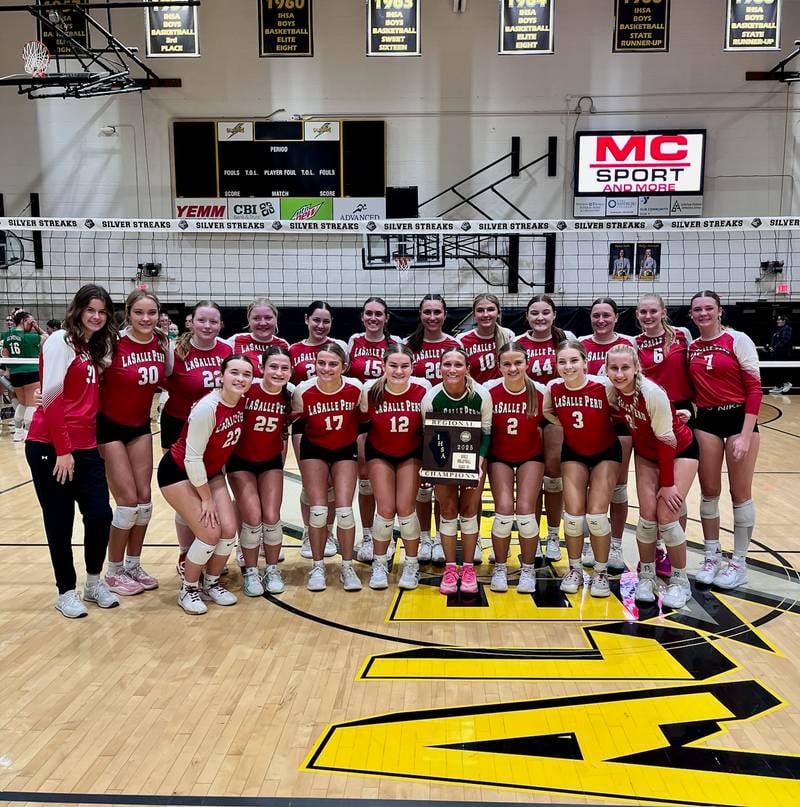 The La Salle-Peru volleyball team beat Geneseo 27-25, 25-20 on Thursday, Oct. 30, 2025 to win the Class 3A Galesburg Regional championship.