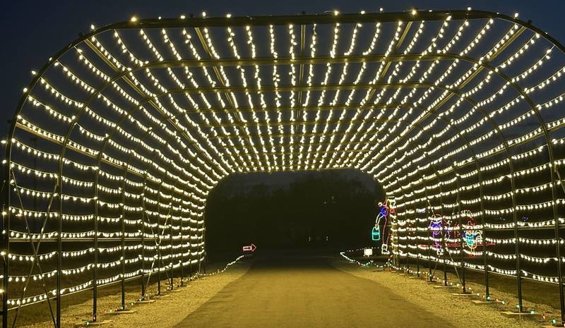 A tunnel of lights is one of many displays during the Celebration of Lights on Monday, Nov. 10, 2025 at Rotary Park in La Salle. The tunnel is a new addition to this years display.