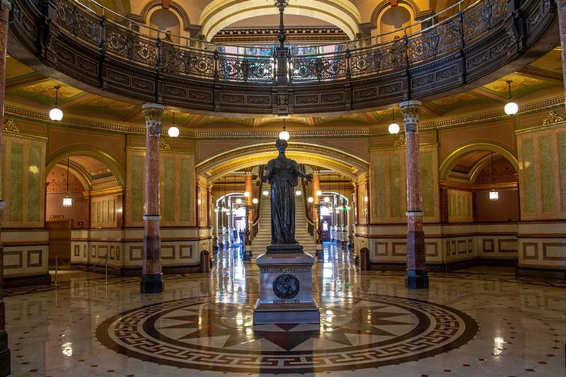 Illinois State Capitol building in Springfield.