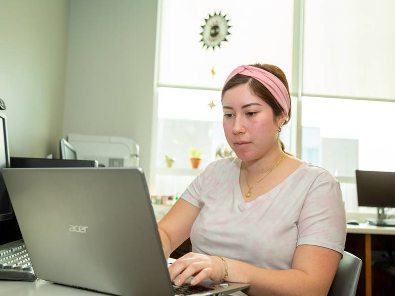 Anna Gonzalez, of La Salle, studies recently in Illinois Valley Community College’s Project Success. There are openings in many online summer courses beginning Tuesday, May 31.