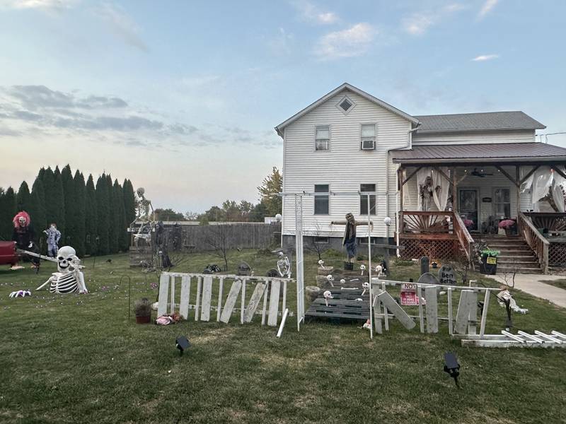 A view of Halloween decorations near the corner of Randolph Street and Crown Street on Thursday, Oct. 17, 2024 in Princeton.