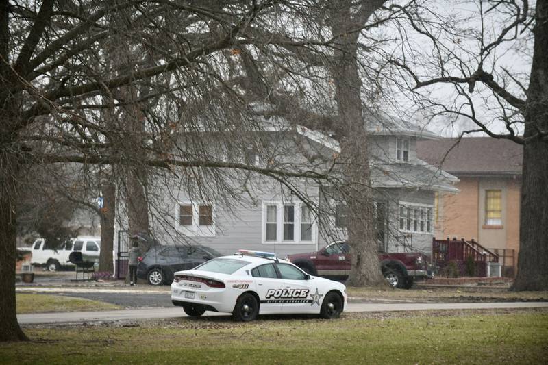A police car is stationed near the home at 1845 Pierson Parkway in Kankakee where a deadly shooting took place New Year’s Eve.