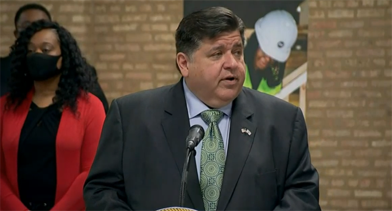 Gov. JB Pritzker announces the investment of more than $40 million in federal funds for workforce training programs throughout the state during a news conference Thursday in Chicago.