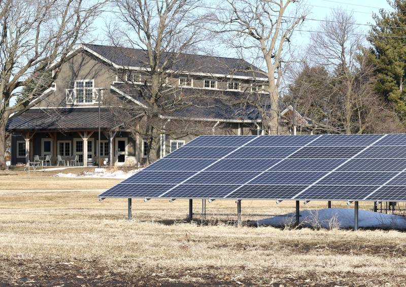 Solar panels on the property of Whiskey Acres Distilling Co. March 2, 2020, generate most of the power used buy the DeKalb business.