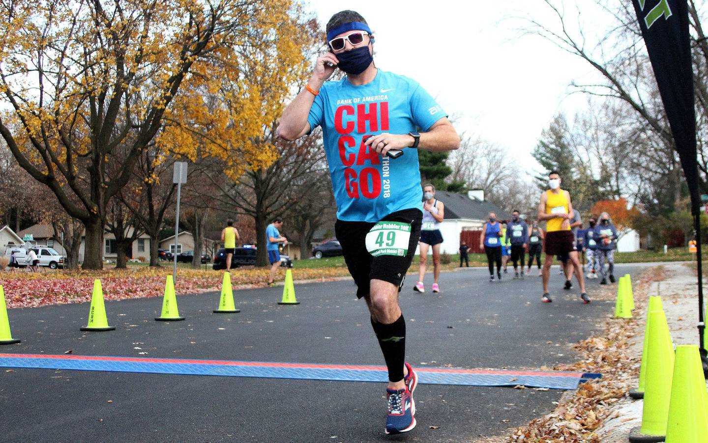 Runners participate in the Oswegoland Park District's 2020 Gobbler Hobbler 10K Sunday, Nov. 8.