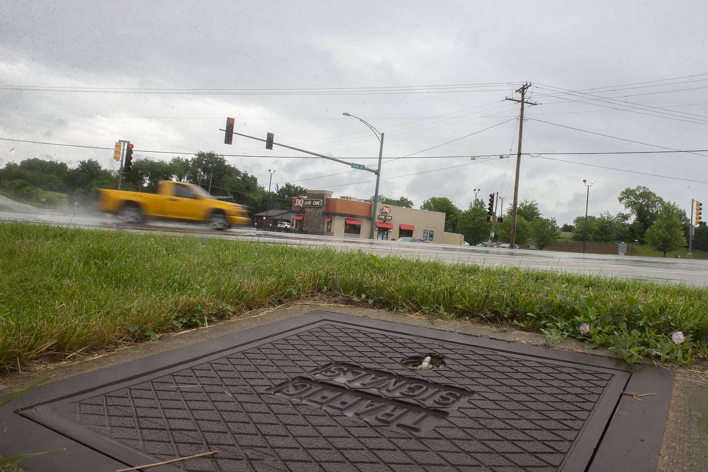 Traffic passes through the intersection of Lowell Park Road and Galena Avenue in Dixon on Wednesday, June 8, 2022.