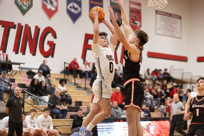 Yorkville's Gabe Sanders goes in for the shot against Minooka on Thursday, Jan.22,2026 in Yorkville.