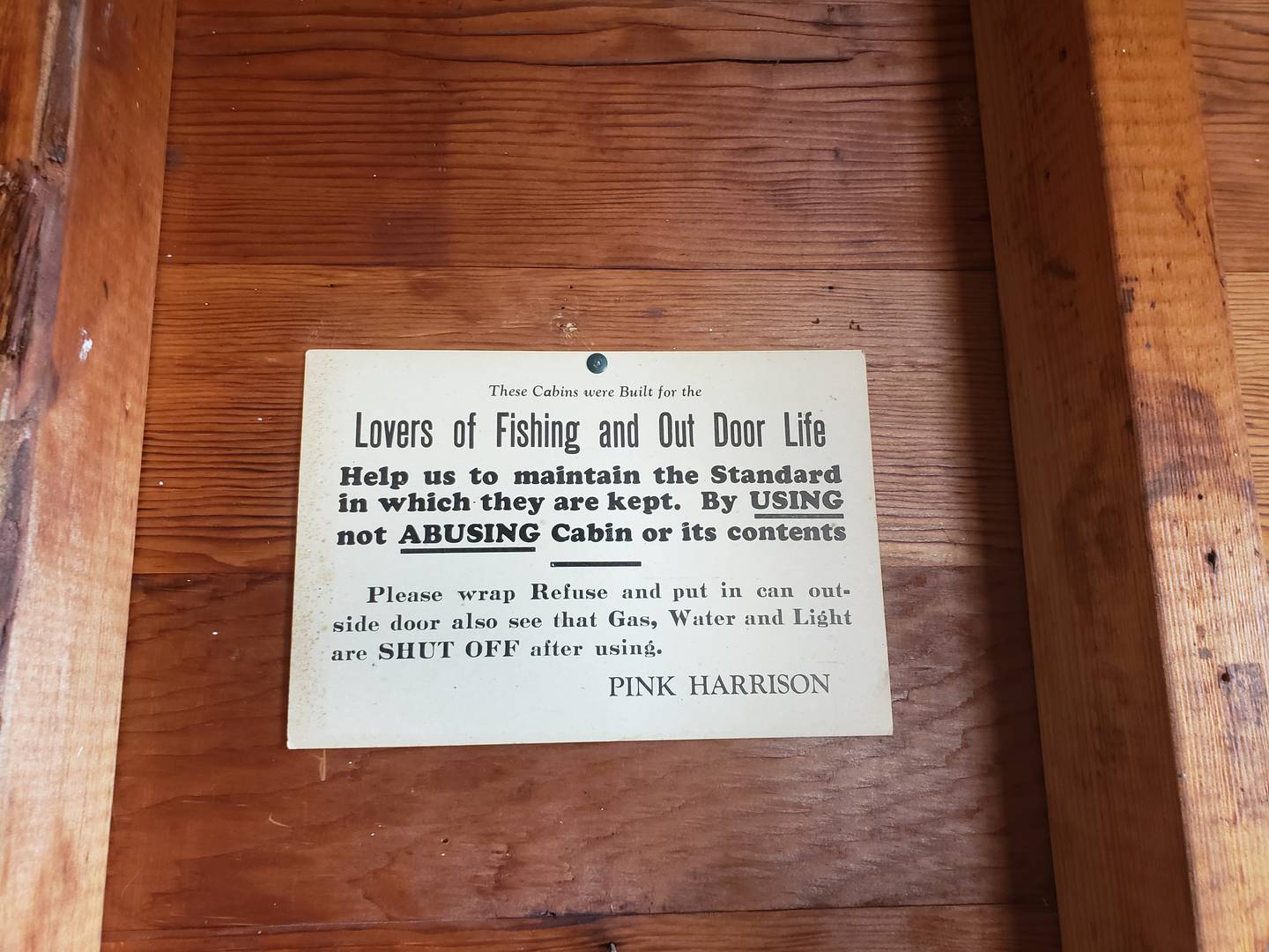The Tim HarriSon family and the McHenry County Historical Society invite the general public to attend the plaquing ceremony of Cabin No. 8 at the former Pink Harrison’s Resort, 804 Harrison Lane in Johnsburg. The plaqing will be at 1 p.m. Saturday, July 16.