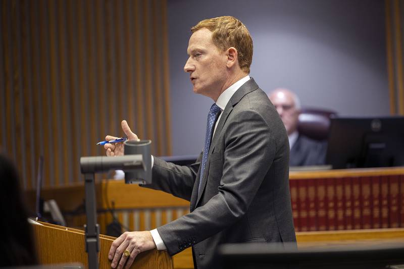 Michael Gallagher delivers his closing statements Friday, Nov. 14, 2025, in the Ramos wrongful death trial.
