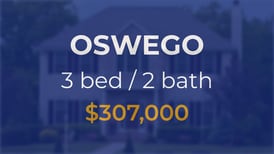 Sale closed in Oswego: $307,000 for a three-bedroom house