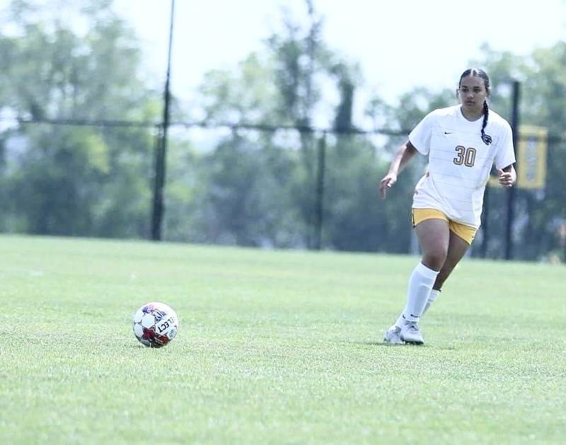 Emma Kruse-Carter, a 2022 Princeton High School graduate, is back playing soccer for Black Hawk College.